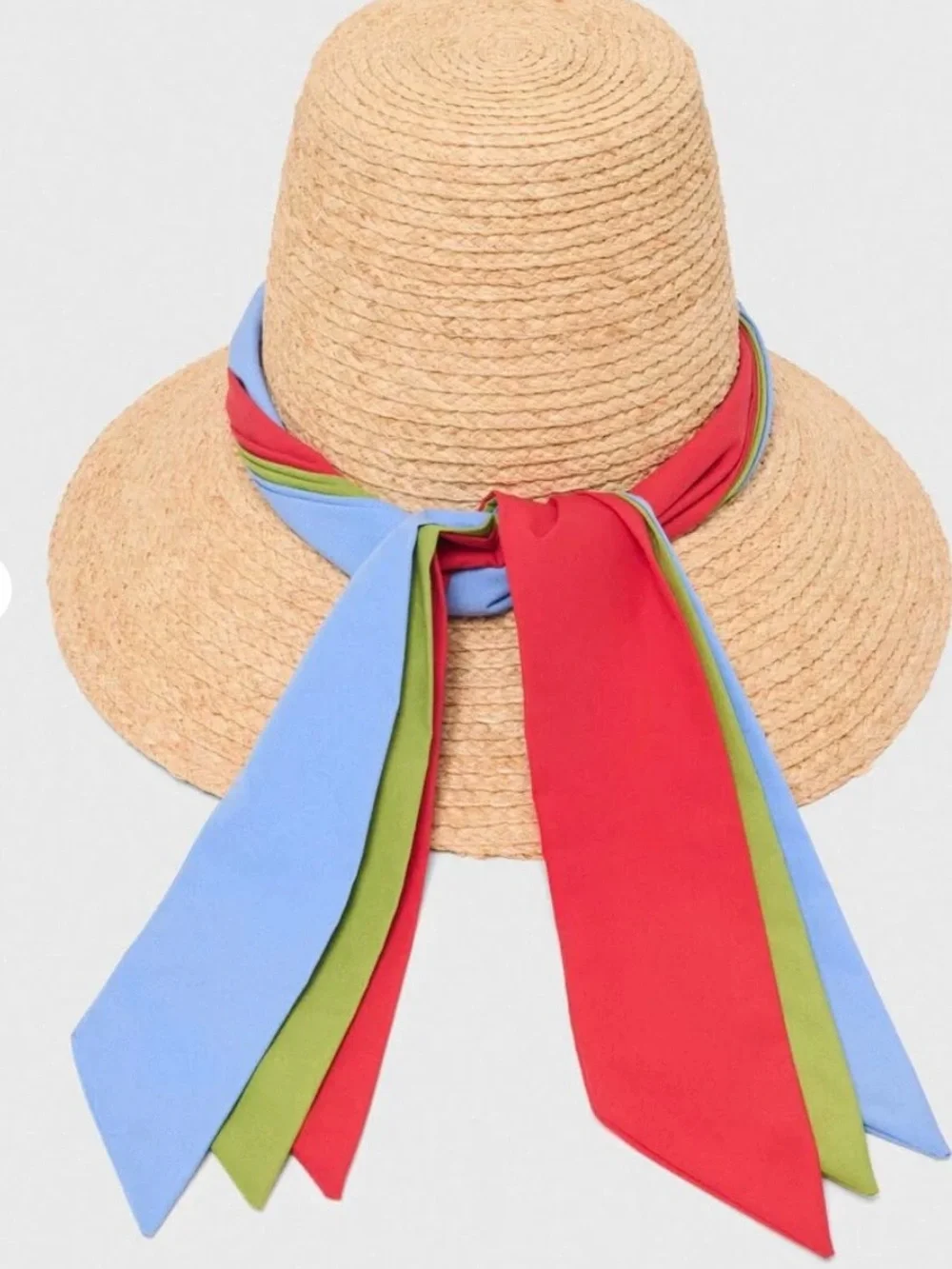 NWT Maje x Blanca Miró Raffia Hat With Printed Ribbon